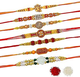 Antiqworld Blue Evil Eye Rakhi Bracelet for Brother/Bhaiya/Bhai/Bhabhi-Pack of 8