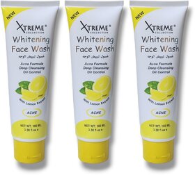 Xtreme Lemon Whitening Face Wash For Acne and Deep Cleansing 100ml (Pack of 3)