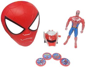 Movies Action Toy Figure with Mask and Disc Launcher for Kids (Red/Blue)