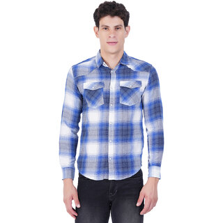                       Mens Blue Checked shirt                                              