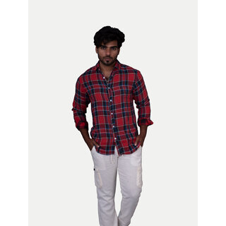                       Mens Red Checked Cotton Shirts                                              
