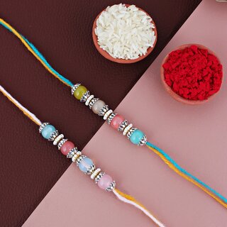 LUCKY JEWELLERY Multi PearlRakhi for Brother/Bhaiya/Bhai/Bhabhi - Pack of 2 LUCKY JEWELLERY Multi PearlRakhi for Brother/Bhaiya/Bhai/Bhabhi - Pack of 2