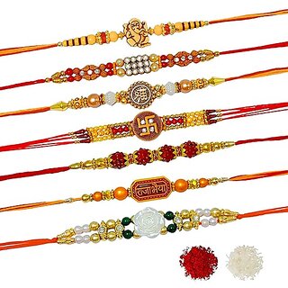 Antiqworld Blue Evil Eye Rakhi Bracelet for Brother/Bhaiya/Bhai/Bhabhi-Pack of 8