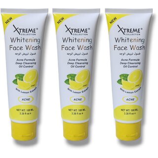                       Xtreme Lemon Whitening Face Wash For Acne and Deep Cleansing 100ml (Pack of 3)                                              