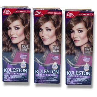                       Wella Koleston Hair Color - Dark Blonde 306/0 110ml (Pack of 3)                                              