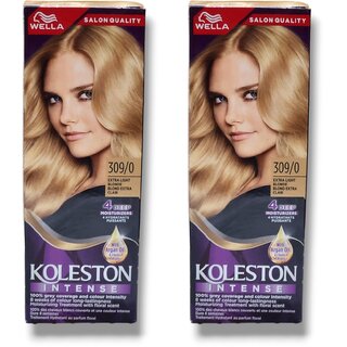                       Wella Koleston Hair Color - Extra Light Blonde 309/0 110ml (Pack of 2)                                              