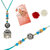 LUCKY JEWELLERY Oxidised Silver Rakhi Lumba Bracelet for Brother/Bhaiya/Bhai/Bhabhi - Pack of 2