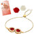 LUCKY JEWELLERY Maroon Stone Rakhi Lumba for Bhabhi/Girls  Women with Pull Chain Pack of 1