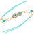 LUCKY JEWELLERY Turquoise Stone Rakhi Bracelet Lumba for Brother Bhai Bhaiya Bhabhi - Pack of 1