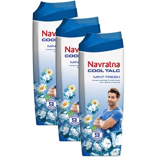Navratna Mint Fresh Cool Talc - 50g (Pack Of 3) Navratna Mint Fresh Cool Talc - 50g (Pack Of 3)
