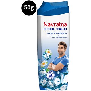 Navratna Mint Fresh Cool Talc Bottle - 50g Navratna Mint Fresh Cool Talc Bottle - 50g