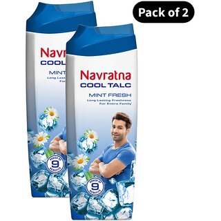                       Navratna Mint Fresh Cool Talc - Pack Of 2 (50g)                                              