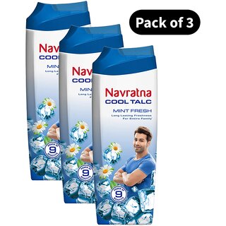 Navratna Mint Fresh Cool Talc - Pack Of 3 (50g) Navratna Mint Fresh Cool Talc - Pack Of 3 (50g)