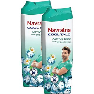 Navratna Active Deo Cool Talc - 50g (Pack Of 2) Navratna Active Deo Cool Talc - 50g (Pack Of 2)