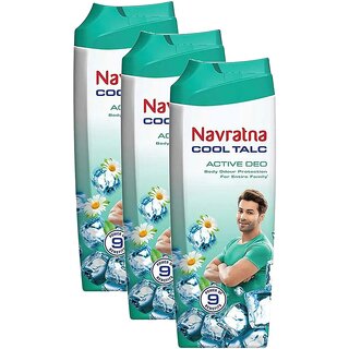 Navratna Active Deo Cool Talc - 50g (Pack Of 3) Navratna Active Deo Cool Talc - 50g (Pack Of 3)