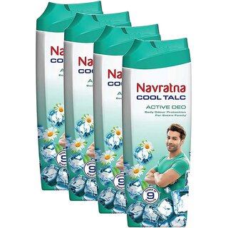                       Navratna Active Deo Cool Talc - 50g (Pack Of 4)                                              