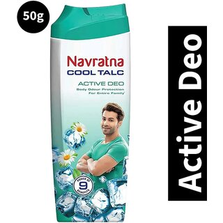 Navratna Herbal Active Deo Cool Talc - (50g) Navratna Herbal Active Deo Cool Talc - (50g)