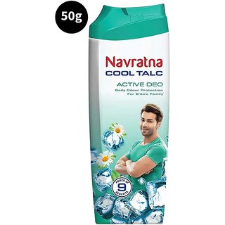 Navratna Active Deo Cool Talc Bottle - 50g Navratna Active Deo Cool Talc Bottle - 50g