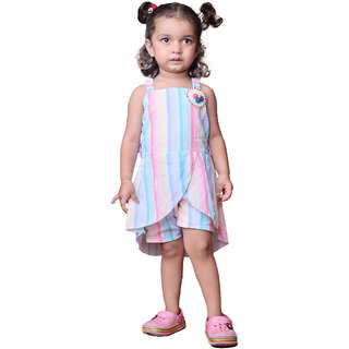                       Kid Kupboard Cotton Baby Girls A-Line Frock, Multicolor, 3-4 Years KIDS6456                                              