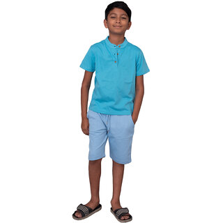                       Boys Aqua Henley T-shirt                                              