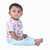 Kid Kupboard Cotton Baby Girls T-Shirt and Pant Set, White and Light Blue, Full-Sleeves, 9-12 Months KIDS6443