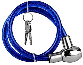 Allextreme Exhbl1M Heavy Duty Multipurpose Cable Lock For Bike Luggage Helmet Steel Keylock Anti-Theft (Multicolor)