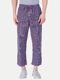 Mens Navy Checked Sleepwear Pant