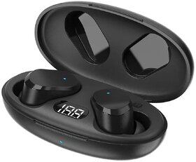 ASE TWS AirBass PowerBuds Earbuds Inbuilt  Type-C Fast Charging Fully Waterproof - Black