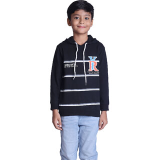                       Kid Kupboard Cotton Boys Sweatshirt, Black, Full-Sleeves, 7-8 Years KIDS6470                                              