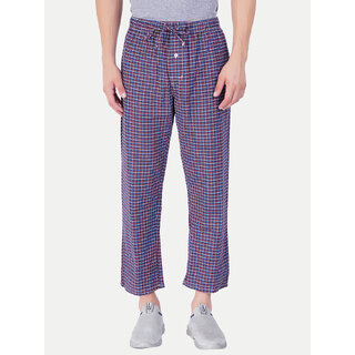 Mens Navy Checked Sleepwear Pant