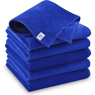                       iota Microfiber Cleaning Cloth 40x40, 350GSM, Ultra Absorbent, Lint-Free for Cars  Bikes (Pack of-6 Blue)                                              