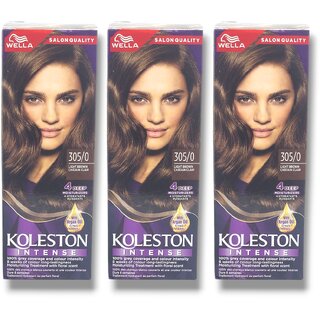                       Wella Koleston Hair Color - Light Brown 305/0 110ml (Pack of 3)                                              