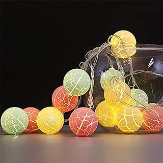                       F C Fancy Creation 14 LED Crack Pastel Ball String Lights for  Home Decoration, (3m, Multicolor)                                              