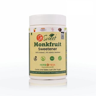                       So Sweet Monk Fruit 100 Natural Zero Calorie Sweetener -250gm -Diabetic  Keto Friendly-Pack of 1                                              