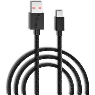 Syska CC-200 1.5 m USB Type C Cable (Compatible with Mobile, Black)_350clone Syska CC-200 1.5 m USB Type C Cable (Compatible with Mobile, Black)_350clone