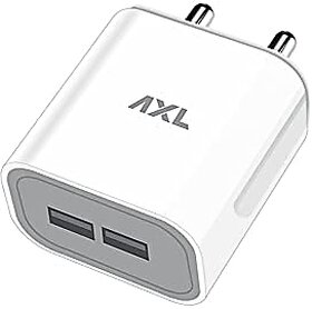 AXL Wall Charger-25  Dual USB Port 5V/2.4A  Fast Charging Adapter with Micro Cable Compatible for Android/Other USB Devices (White)_497clone