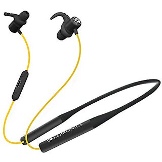                       Zebronics ZEB-YOGA Wireless Bluetooth Supporting Earphone With Neckband Supports Magnetic Switch Control Dual Pairing Call Function Voice Assistant Water Resistant amp Upto 21hrs Playback Time (Black)_382clone                                              