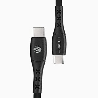 Zebronics ZEB-TT20V Type C to Type C Cable with 20W PD Protocol Support Fast Charging Smartphone use Durable 1 Meter and Data Transfer Feature(Black)_458clone Zebronics ZEB-TT20V Type C to Type C Cable with 20W PD Protocol Support Fast Charging Smartphone use Durable 1 Meter and Data Transfer Feature(Black)_458clone