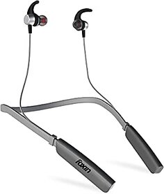 Foxin FoxBeat 140 Wireless Neckband with Mic 25 Hours Playtime Enhanced Bass Magnetic Metal Earbuds Bluetooth 5.0 Voice Assistant Made in India(Graphite Grey)_512clone