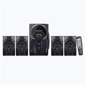 Zebronics Zeb-Bt6666Rucf 4.1 Channel Speaker Bt V5.0 /Usb/Fm/Aux/Sd Led Display Led Lights Volume Subwoofer 20Watts Satellites 10 X 4 Watts Total60 Watts_640clone