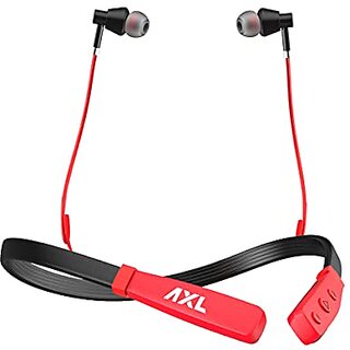                       AXL ABN07 Bluetooth Wireless In ear Earphone with Upto 22 Hour Playtime Adjustable Clip Passive Noise Cancellation Magnetic Earbuds Bluetooth V5.0 and with mic Flexible Neckband (Red)_502clone                                              