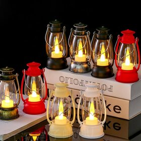 F C Fancy Creation Festive Decoration LED Lanterns Flameless Flicker Small Lanterns for for Home Decor, Christmas,r (Pack of 3)