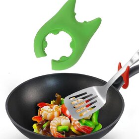 Creative Devil Shaped Spatula Rack with Pot Lid and Soup Spoon Holder,Silicone Pot Clip Spoon Rest Kitchen Spoon Holder