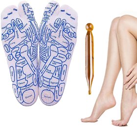 Serenity Steps Reflexology Socks Set, Acupressure Reflexology Socks with Massage Tool, Five Toe Separate Socks Foot Refl