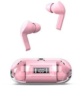 Digimate Transbud  Earbuds With Charging Case 6 Hours Play Time Bluetooth Version 5.3 With MIC (DG-EP02, Pink)