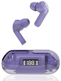 Digimate Transbud  Earbuds With Charging Case 6 Hours Play Time Bluetooth Version 5.3 With MIC (DG-EP02, Purple)