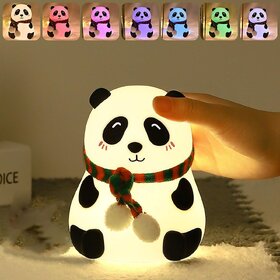 Night Lamp for Bedroom, Panda Lamp, Panda Touch Silicone Lamp, 7 Colour Changing Light for Kids Bedroom, USB Rechargea