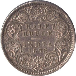                       half rupeees 1875                                              