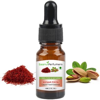                       Saanvi perfumers Kesar Pista Attar Essence Edible Grade For Used Cake, Ice-Cream, Cupcakes, Drinks and Others Desserts (                                              