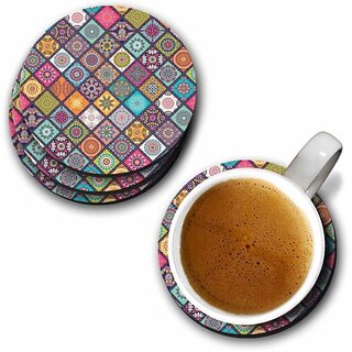 Bindian Round Wood Coaster Set (Pack of 6) Bindian Round Wood Coaster Set (Pack of 6)